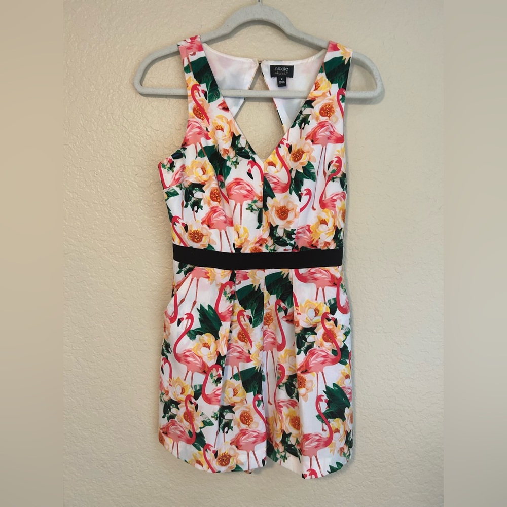 Floral Flamingo Romper